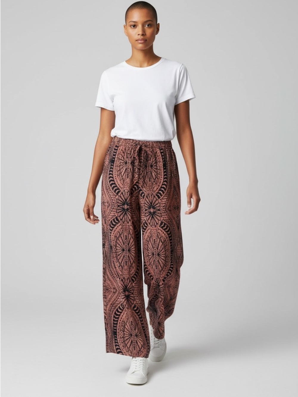Norah Print Wide Leg Pull On Pants Size S